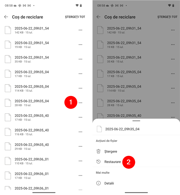 MetodÄ alternativÄ de a restaura fiÈiere în CoÈul de reciclare din OneDrive