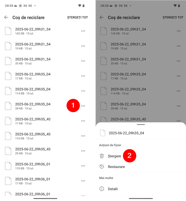 O altÄ metodÄ de a Èterge definitiv un fiÈier din CoÈul de reciclare al OneDrive