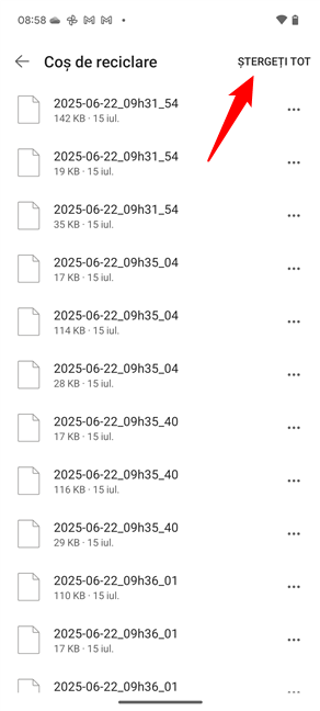 Cum goleÈti CoÈul de reciclare al OneDrive pe Android