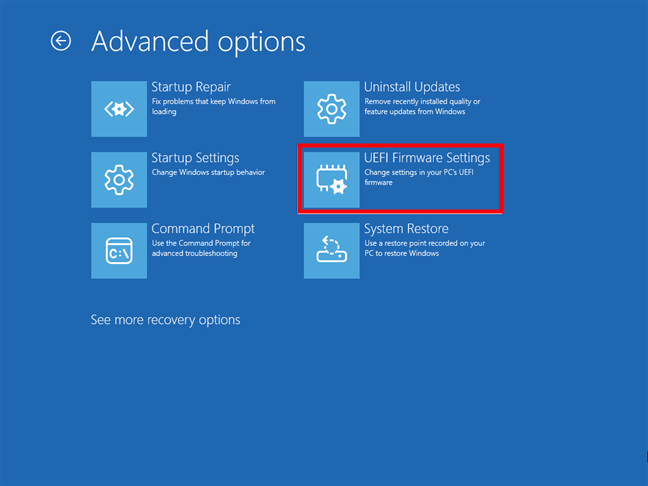 ApasÄ pe UEFI Firmware Settings