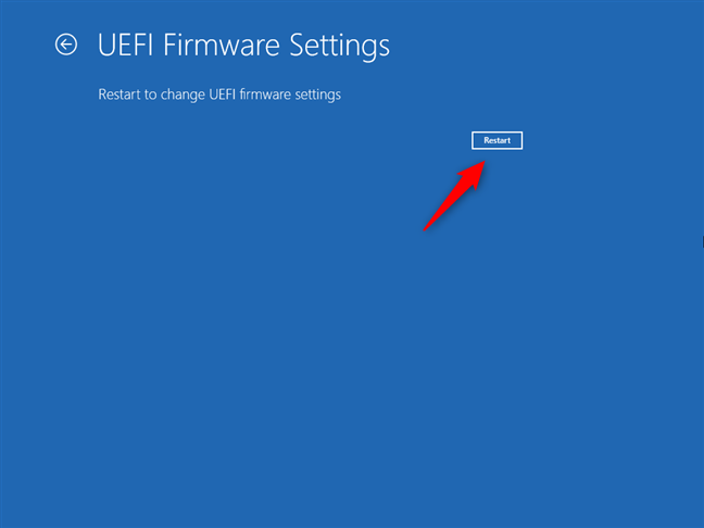 ReporneÈte pentru a intra în UEFI BIOS din Windows 11
