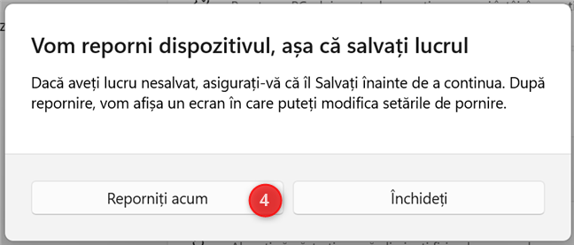 DÄ clic pe ReporniÈi acum