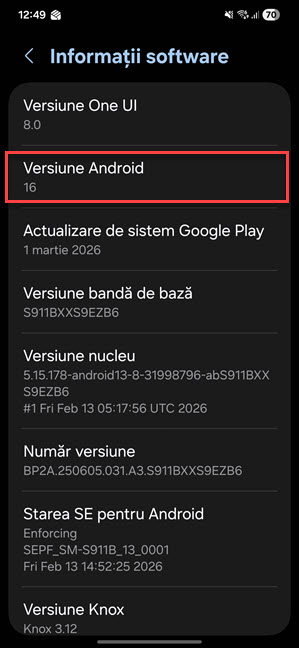 VerificÄ versiunea de Android de pe un Samsung Galaxy