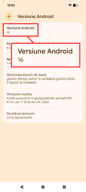 Ultima versiune de Android