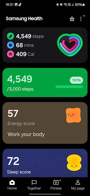 AplicaÈia Samsung Health este foarte uÈor de folosit
