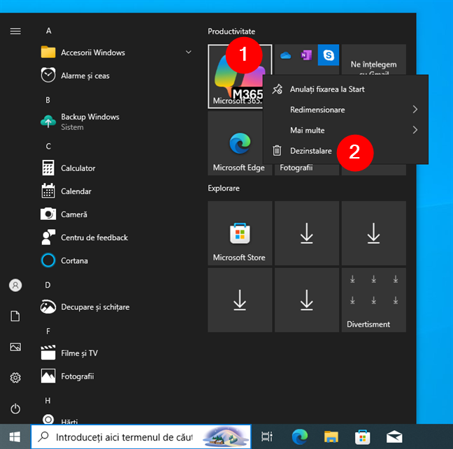 Eliminarea aplicaÈ›iei Microsoft 365 Copilot din Windows 10