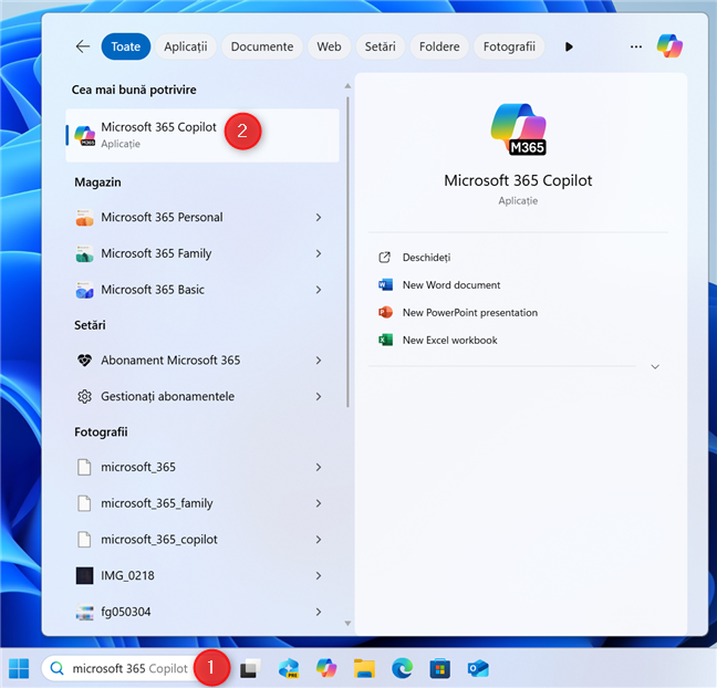 CautÄƒ folosind cuvintele microsoft 365