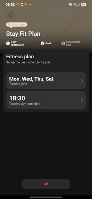 HUWEI Health+ îÈi poate oferi un plan pentru a te menÈine în formÄ