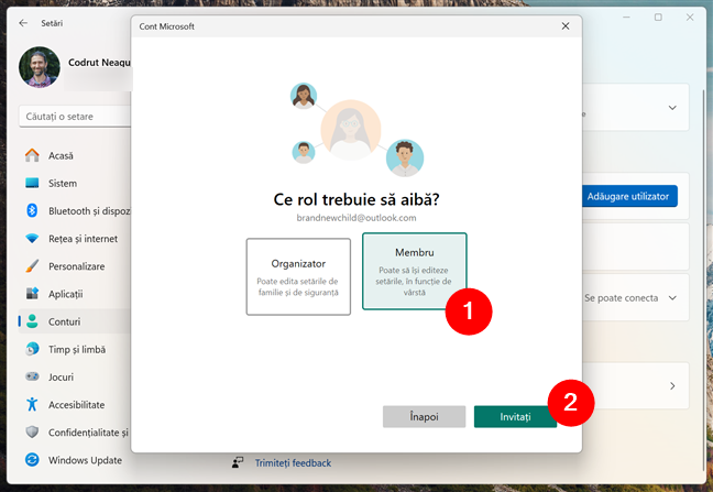 SelecteazÄƒ Membru È™i apasÄƒ pe InvitaÈ›i