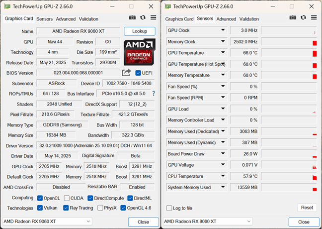 SpecificaÈ›iile plÄƒcii ASRock Radeon RX 9060 XT Challenger