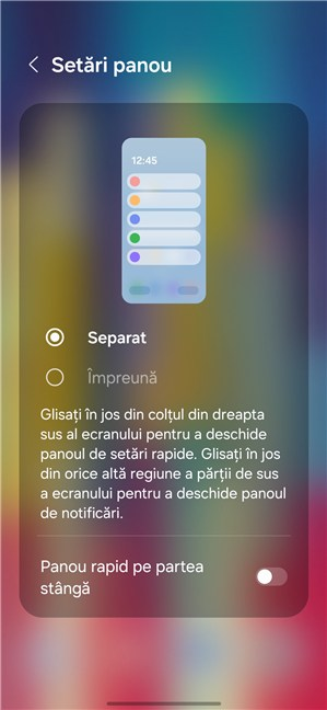 SetÄri panou pe Samsung Galaxy