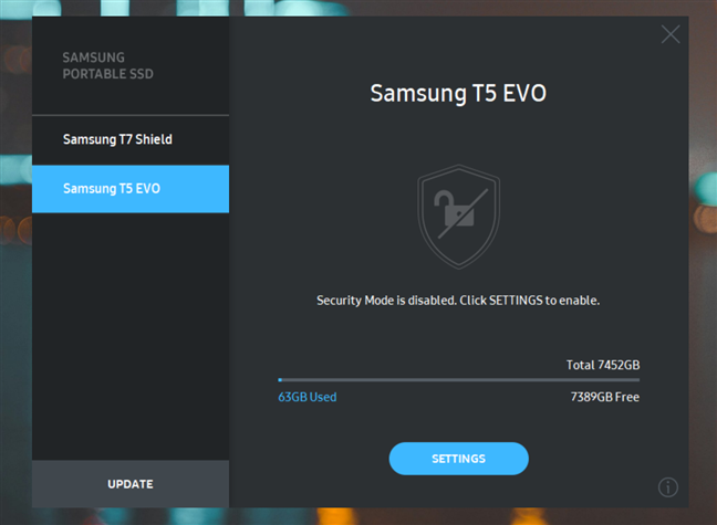 PoÈ›i cripta Samsung T5 Evo