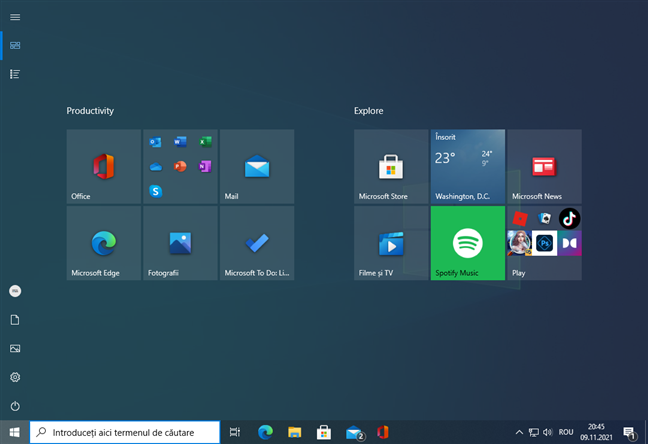Meniul Start din Windows 11 nu poate fi afi&Egrave;at pe tot ecranul, ca &Atilde;&reg;n Windows 10