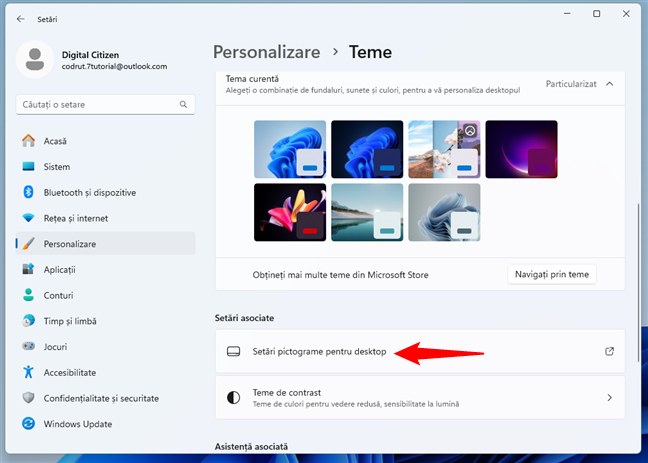 ApasÄ pe SetÄri pictograme pentru desktop