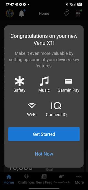 Configurarea lui Garmin Venu X1