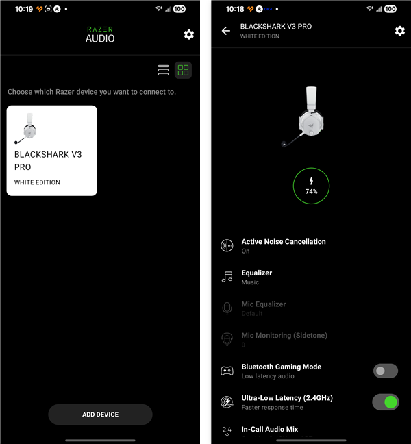 AplicaÈia Razer Audio pentru dispozitive mobile