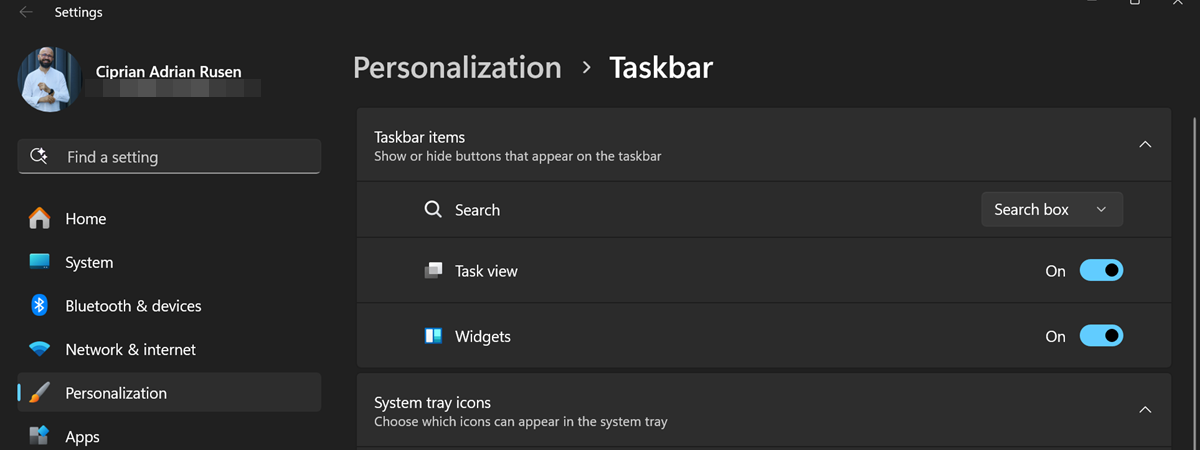 Cum personalizezi bara de activități din Windows 11