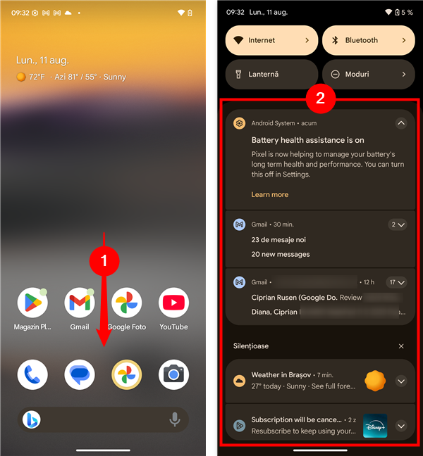 PoÈi vedea notifiÄcÄrile printr-o simplÄ glisare