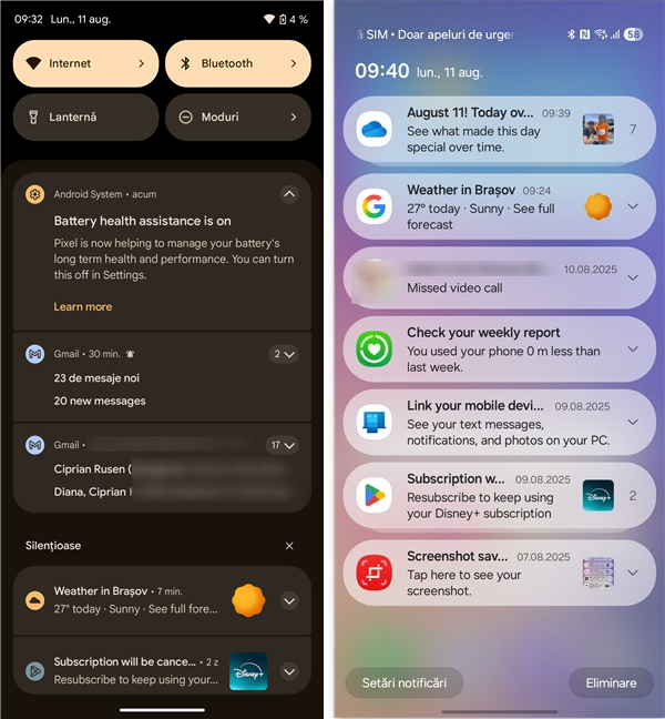 Panoul NotificÄri pe Android (Google Pixel Èi Samsung Galaxy)