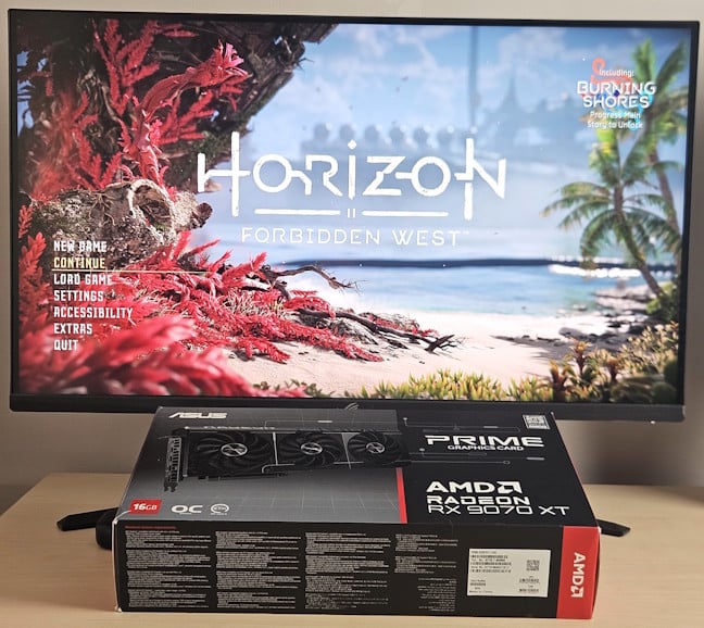 Ma jucat folosind ASUS PRIME AMD Radeon RX 9070 XT OC Edition