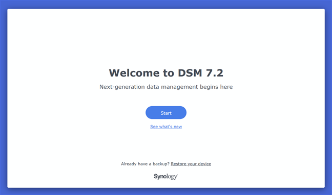 Am folosit DiskStation Manager (DSM) versiunea 7.2