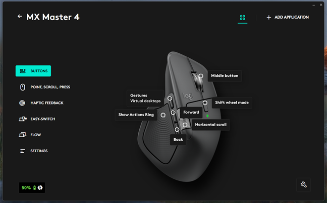 Logi Options+ include tot felul de setÄri Èi opÈiuni de personalizare pentru mouse