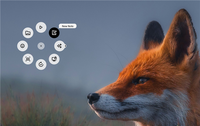 AÈa aratÄ Action Ring pe desktop, în mod implicit
