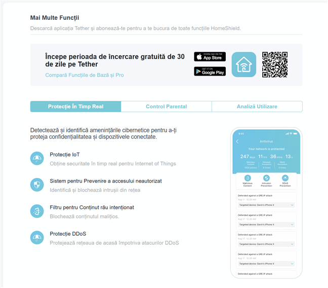 FuncÈiile avansate din HomeShield costÄ extra