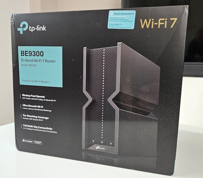 Cutia în care vine TP-Link Archer BE550