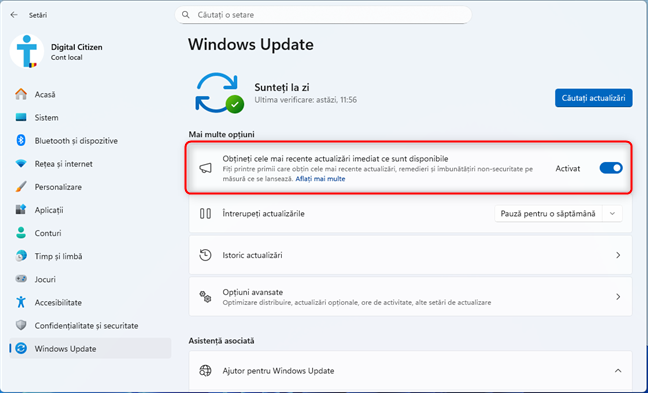 SeteazÄƒ corect Windows Update