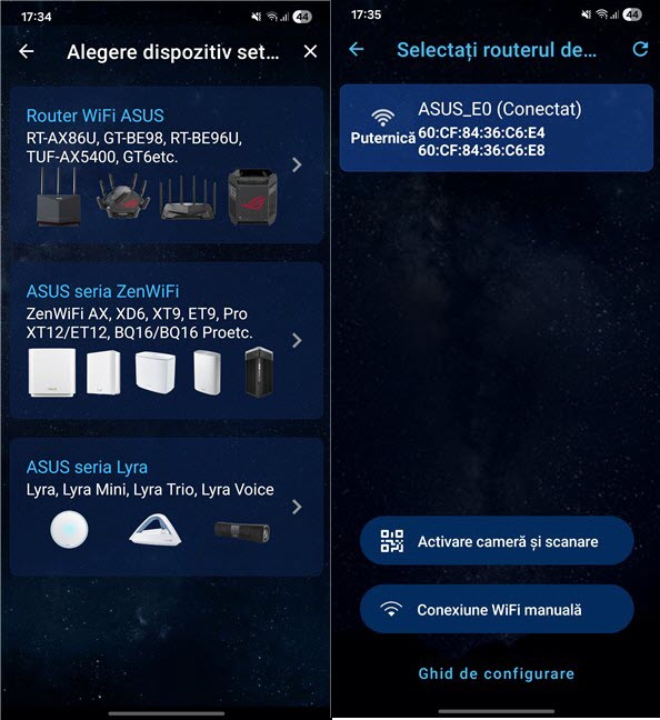 Selecteaz&Auml;-&Egrave;i routerul ASUS