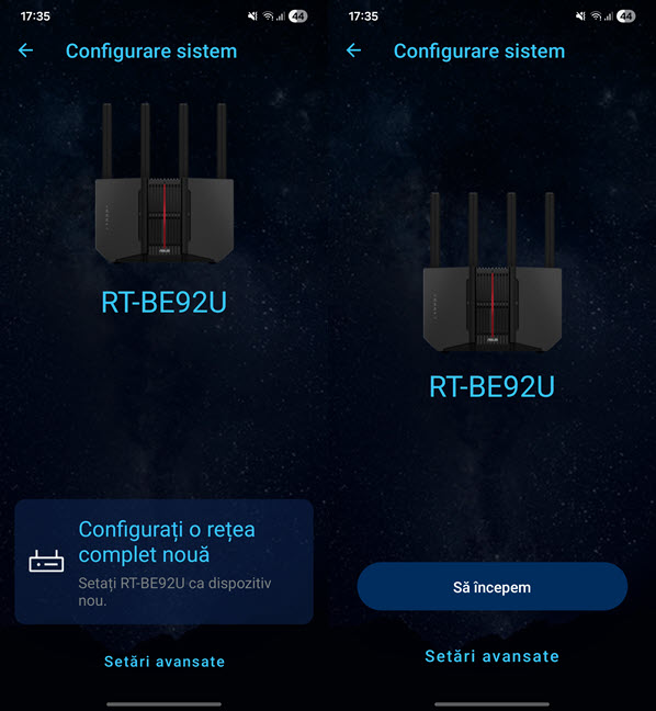 &Atilde;ncepe configurarea re&Egrave;elei