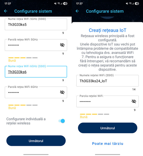 Introdu detaliile pentru re&Egrave;eaua Wi-Fi