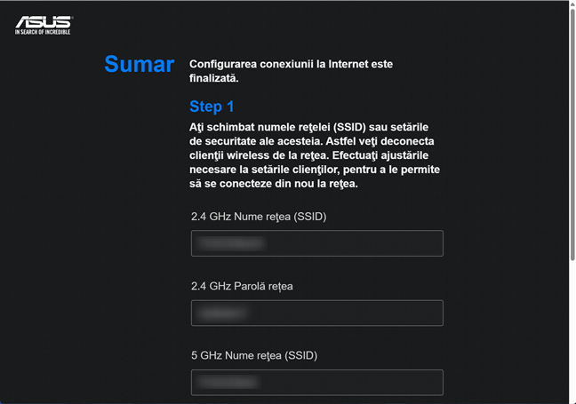 Sumarul setÄƒrilor tale