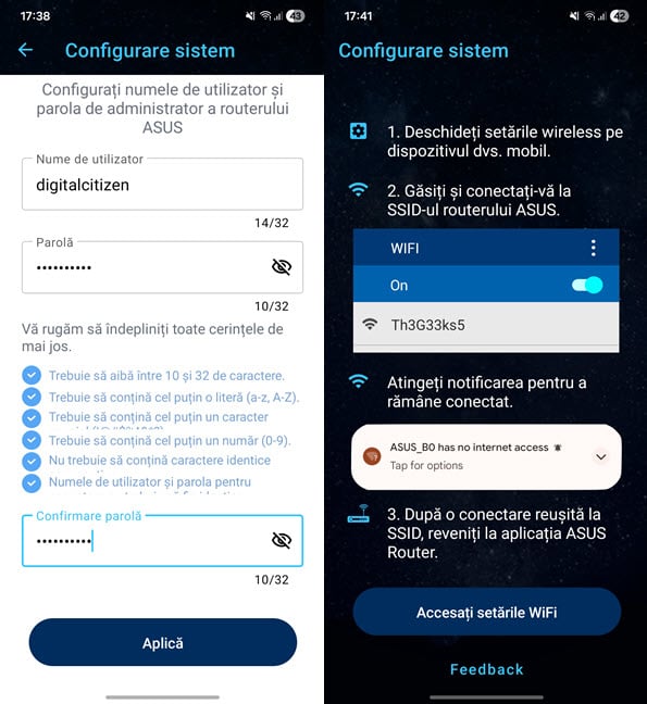 SeteazÄƒ un cont pentru administrarea routerului