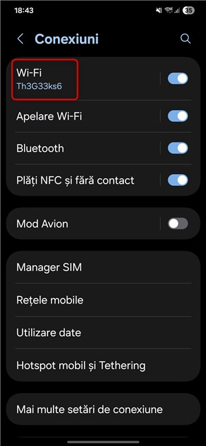 ApasÄ pe textul Wi-Fi