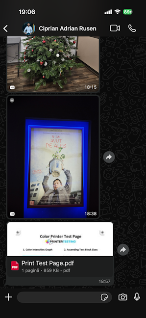FiÈiere transmise prin WhatsApp