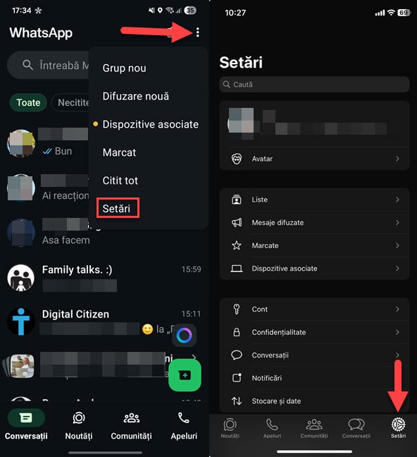 &Atilde;n WhatsApp, mergi la Set&Auml;ri
