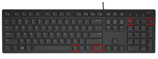 ALT+CTRL+NumLock+semnul minus
