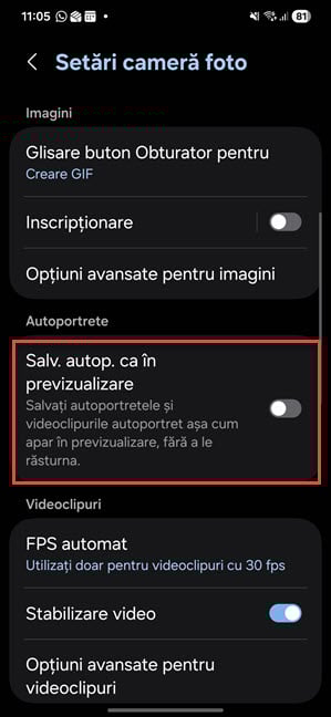 Dezactiveaz&Auml; Salv. autop. ca &Atilde;&reg;n previzualizare