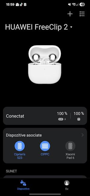 HUAWEI FreeClip 2 se pot conecta la douÄ dispozitive simultan