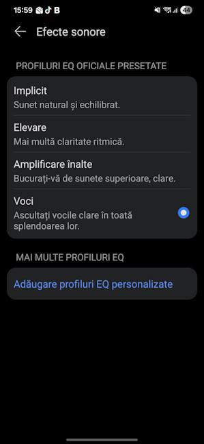 PoÈi alege efectele sonore pe care le doreÈti