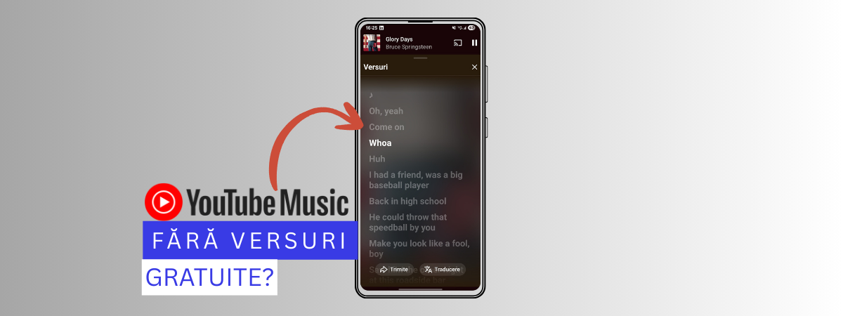 YouTube Music experimentează cu blocarea accesului gratuit la versuri