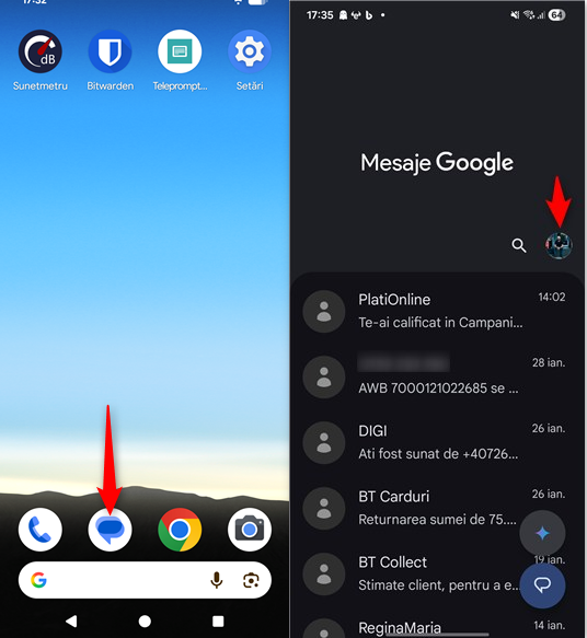 Deschide Mesaje &Egrave;i apas&Auml; pe contul t&Auml;u