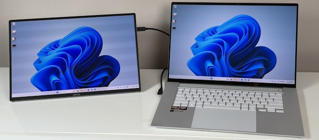 ASUS ZenScreen OLED MQ16FC func&Egrave;ioneaz&Auml; cu un singur cablu