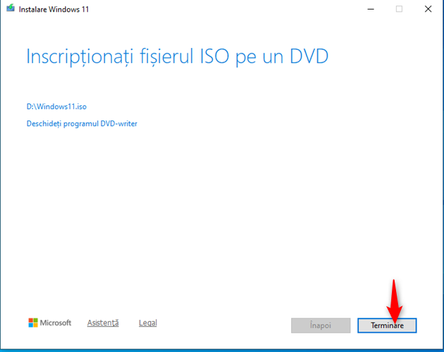 Fi&Egrave;ierul ISO cu Windows 11 a fost creat