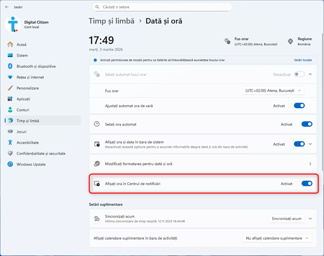 Activeaz&Auml; comutatorul