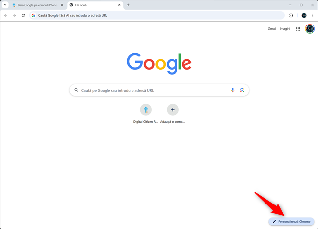 D&Auml; clic pe Personalizeaz&Auml; Chrome