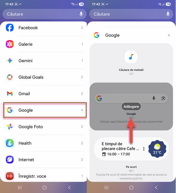 Alege Google &Egrave;i apas&Auml; pe Ad&Auml;ugare