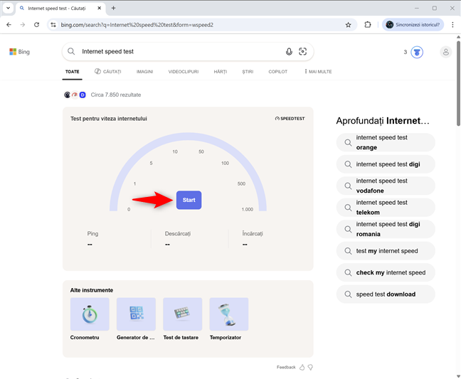 D&Auml; clic pe Start